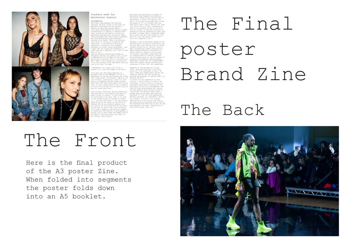 Dazed fashion runway poster zine design