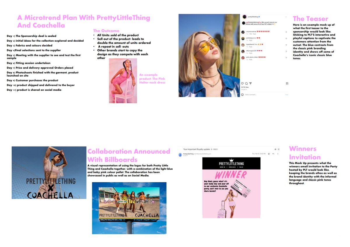 PrettyLittleThing campaign detail mockup